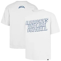 Unisex '47  White Los Angeles Chargers I Love Guys Who Like Football Foundation T-Shirt