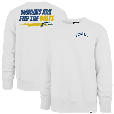 Men's '47  White Los Angeles Chargers Sundays are for the Bolts Backer Pullover Sweatshirt