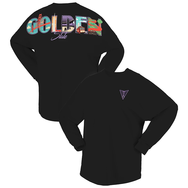 Women's Spirit Jersey Black Golden State Valkyries Oversized Preppy City Long Sleeve T-Shirt