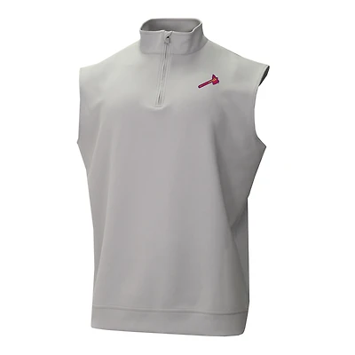 Men's Columbia  Gray Atlanta Braves Omni-Wick Wickhams Hills Quarter-Zip Vest