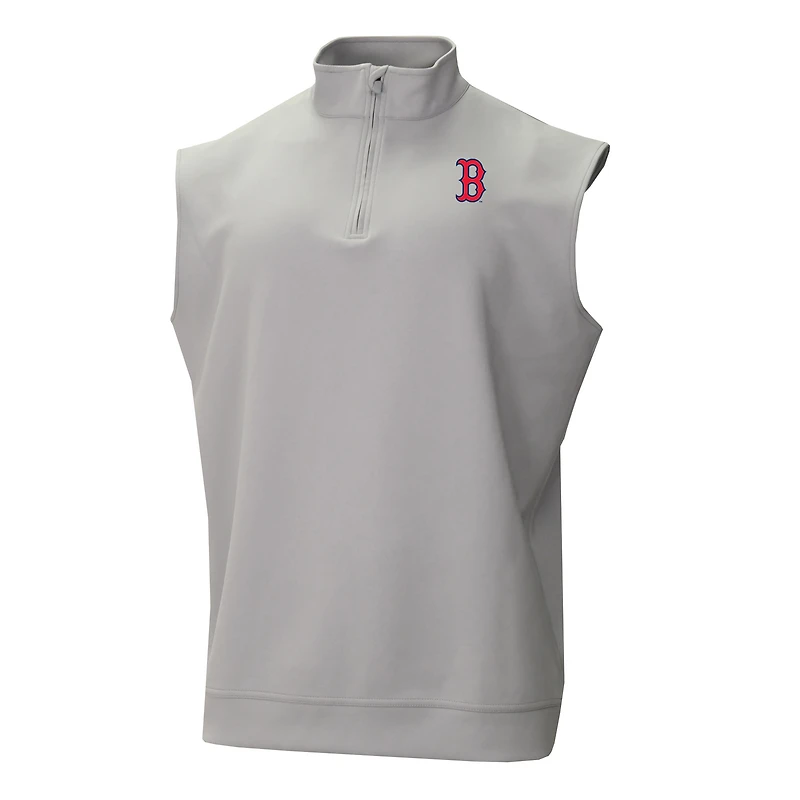 Men's Columbia  Gray Boston Red Sox Omni-Wick Wickhams Hills Quarter-Zip Vest