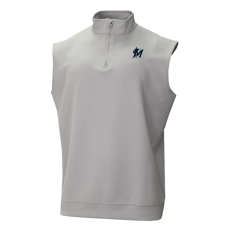 Men's Columbia  Gray Miami Marlins Omni-Wick Wickhams Hills Quarter-Zip Vest