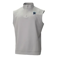 Men's Columbia  Gray Miami Marlins Omni-Wick Wickhams Hills Quarter-Zip Vest