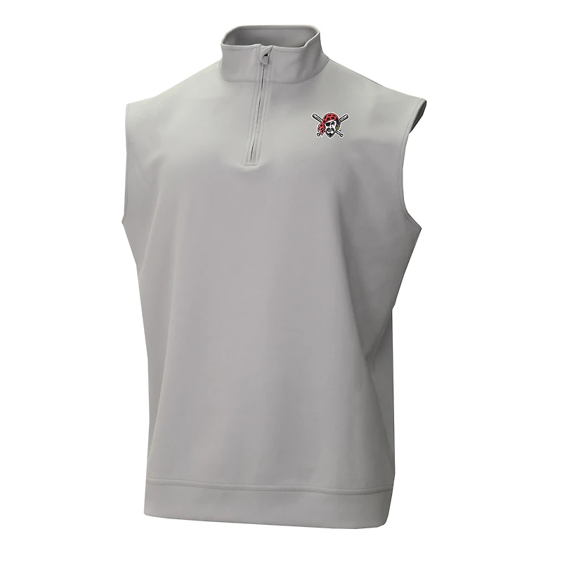 Men's Columbia Gray Pittsburgh Pirates Omni-Wick Wickhams Hills Quarter-Zip Vest