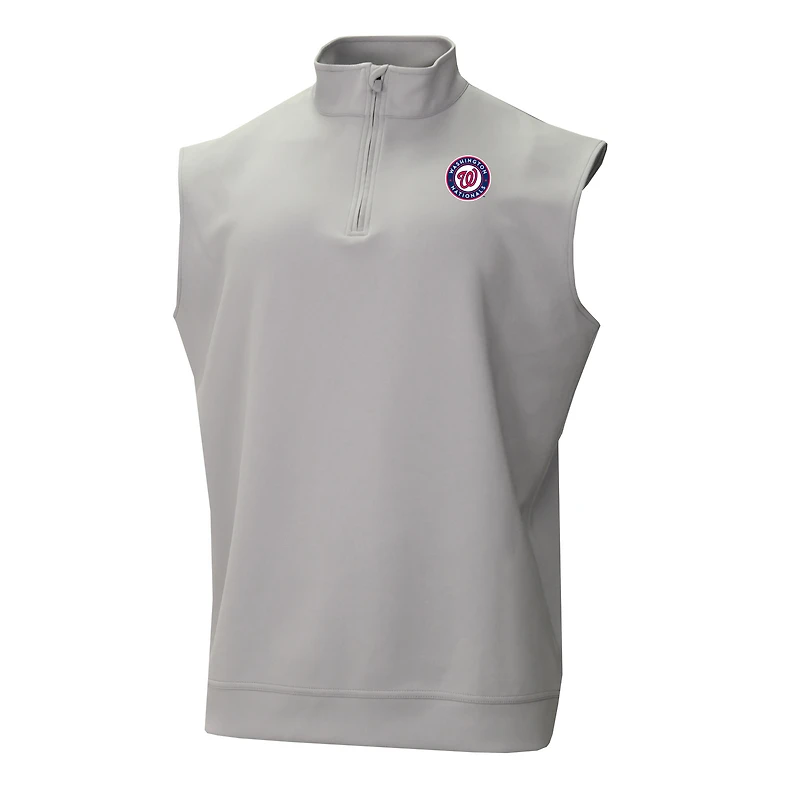 Men's Columbia  Gray Washington Nationals Omni-Wick Wickhams Hills Quarter-Zip Vest