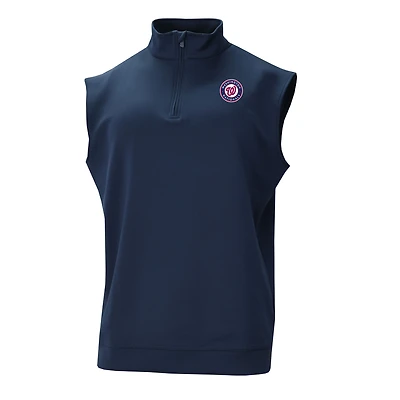 Men's Columbia  Navy Washington Nationals Omni-Wick Wickhams Hills Quarter-Zip Vest