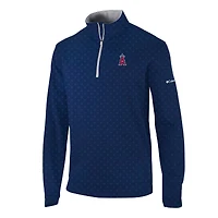Men's Columbia Navy Los Angeles Angels Omni-Wick Wickhams Hills Quarter-Zip Pullover