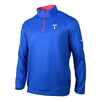 Men's Columbia  Royal Texas Rangers Omni-Wick Wickhams Hills Quarter-Zip Pullover