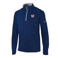 Men's Columbia Navy Washington Nationals Omni-Wick Wickhams Hills Quarter-Zip Pullover