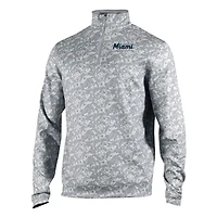 Men's Columbia  Gray Miami Marlins Omni-Wick Wickhams Hills Quarter-Zip Pullover