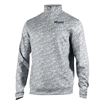 Men's Columbia  Gray Miami Marlins Omni-Wick Wickhams Hills Quarter-Zip Pullover