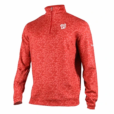 Men's Columbia  Red Washington Nationals Omni-Wick Wickhams Hills Quarter-Zip Pullover