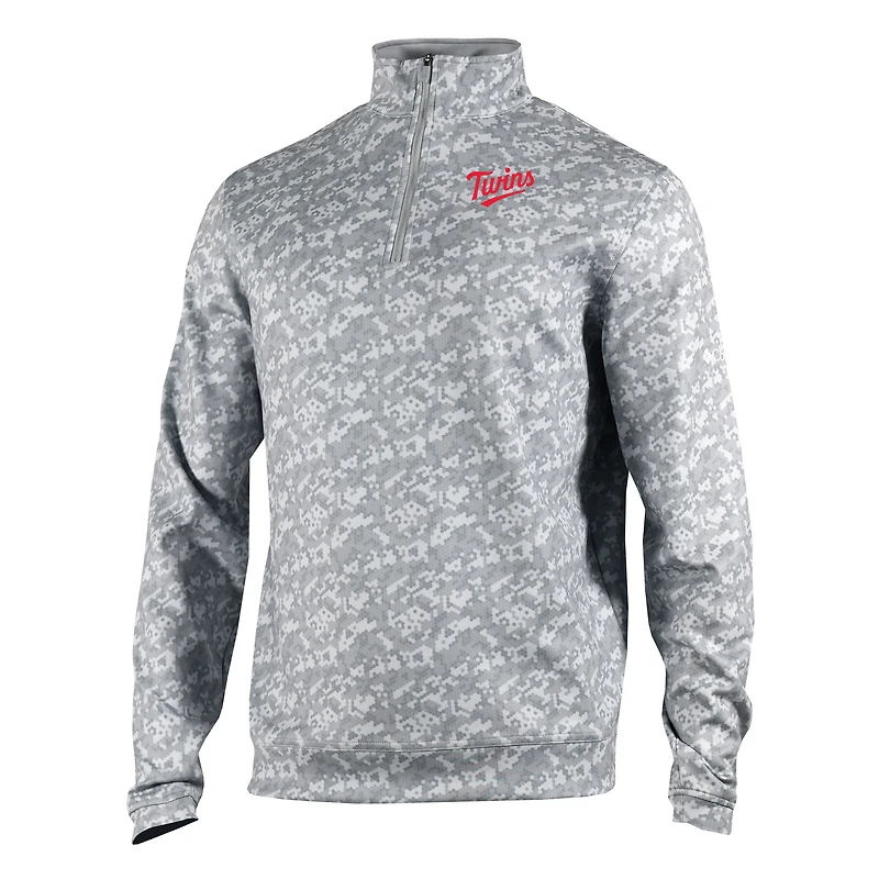 Men's Columbia Gray Minnesota Twins Omni-Wick Wickhams Hills Quarter-Zip Pullover