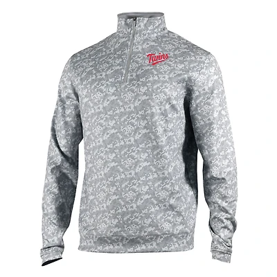 Men's Columbia  Gray Minnesota Twins Omni-Wick Wickhams Hills Quarter-Zip Pullover