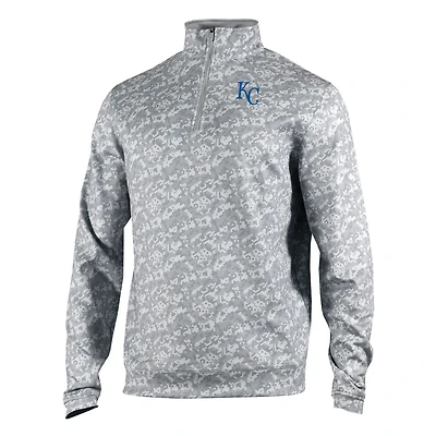 Men's Columbia  Gray Kansas City Royals Omni-Wick Wickhams Hills Quarter-Zip Pullover