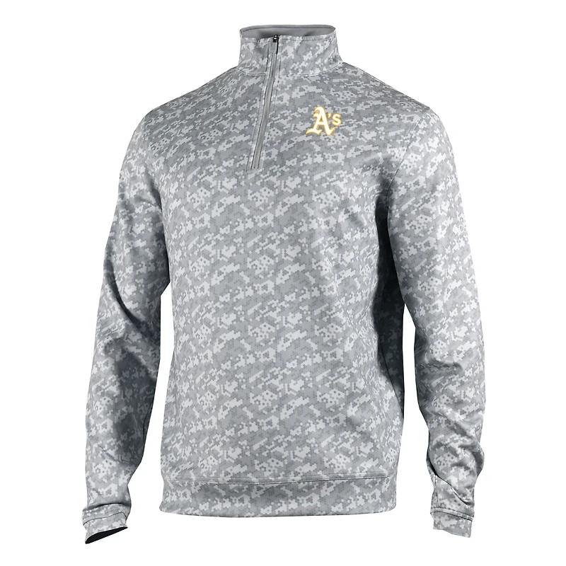 Men's Columbia  Gray Athletics Omni-Wick Wickhams Hills Quarter-Zip Pullover