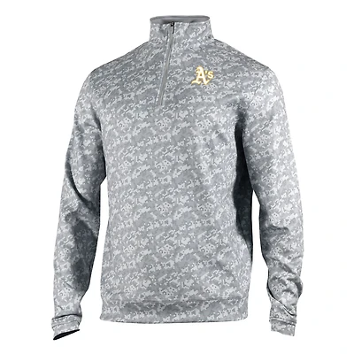 Men's Columbia  Gray Athletics Omni-Wick Wickhams Hills Quarter-Zip Pullover
