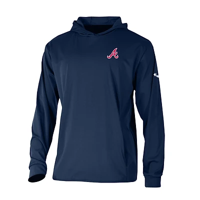 Men's Columbia  Navy Atlanta Braves Long Drive Pullover Hoodie