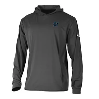 Men's Columbia  Black Miami Marlins Long Drive Pullover Hoodie