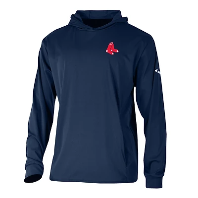 Men's Columbia  Navy Boston Red Sox Long Drive Pullover Hoodie
