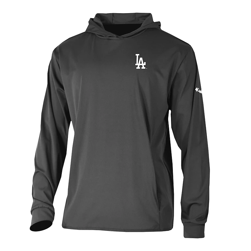 Men's Columbia  Black Los Angeles Dodgers Long Drive Pullover Hoodie