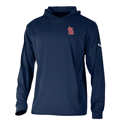 Men's Columbia  Navy St. Louis Cardinals Long Drive Pullover Hoodie