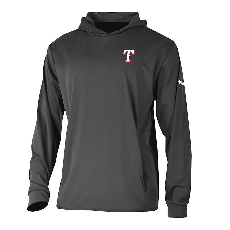 Men's Columbia  Black Texas Rangers Long Drive Pullover Hoodie