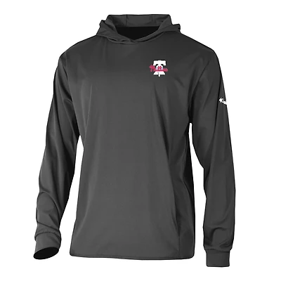 Men's Columbia Black Philadelphia Phillies Long Drive Pullover Hoodie