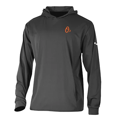 Men's Columbia Black Baltimore Orioles Long Drive Pullover Hoodie