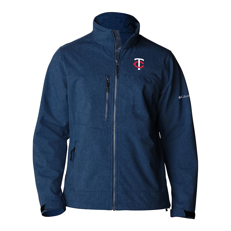 Men's Columbia  Navy Minnesota Twins Ascender II Full-Zip Softshell Jacket
