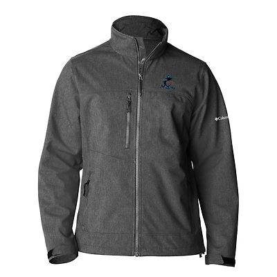 Men's Columbia  Gray Miami Marlins Ascender II Full-Zip Softshell Jacket