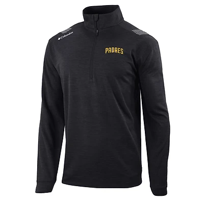 Men's Columbia  Black San Diego Padres Omni-Wick Oakland Downs Quarter-Zip Pullover