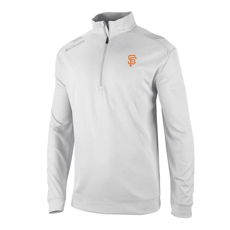 Men's Columbia  White San Francisco Giants Omni-Wick Oakland Downs Quarter-Zip Pullover