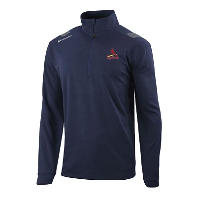 Men's Columbia  Navy St. Louis Cardinals Omni-Wick Oakland Downs Quarter-Zip Pullover