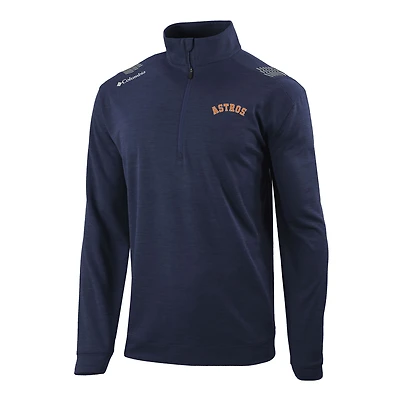 Men's Columbia  Navy Houston Astros Omni-Wick Oakland Downs Quarter-Zip Pullover