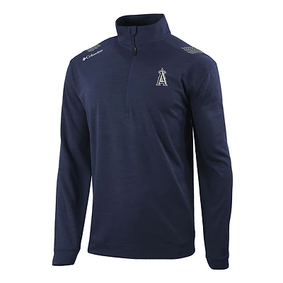 Men's Columbia  Navy Los Angeles Angels Omni-Wick Oakland Downs Quarter-Zip Pullover
