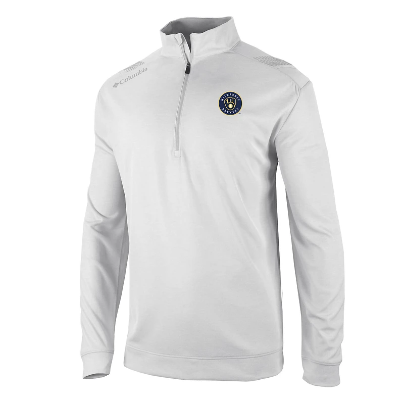 Men's Columbia Milwaukee Brewers Omni-Wick Oakland Downs Quarter-Zip Pullover