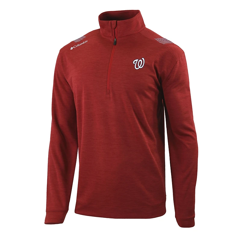 Men's Columbia Washington Nationals Omni-Wick Oakland Downs Quarter-Zip Pullover