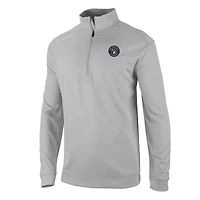 Men's Columbia  Gray Milwaukee Brewers Omni-Wick Oakland Downs Quarter-Zip Pullover