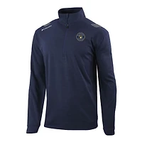 Men's Columbia  Navy Milwaukee Brewers Omni-Wick Oakland Downs Quarter-Zip Pullover