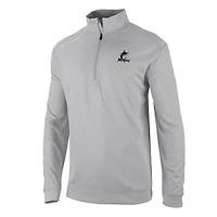 Men's Columbia  Gray Miami Marlins Omni-Wick Oakland Downs Quarter-Zip Pullover