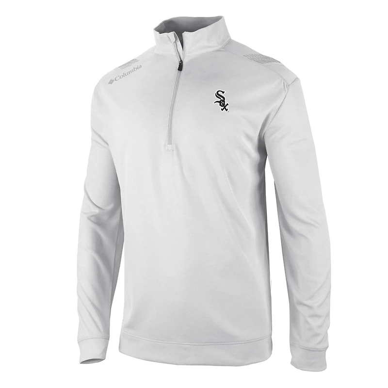 Men's Columbia White Chicago Sox Omni-Wick Oakland Downs Quarter-Zip Pullover