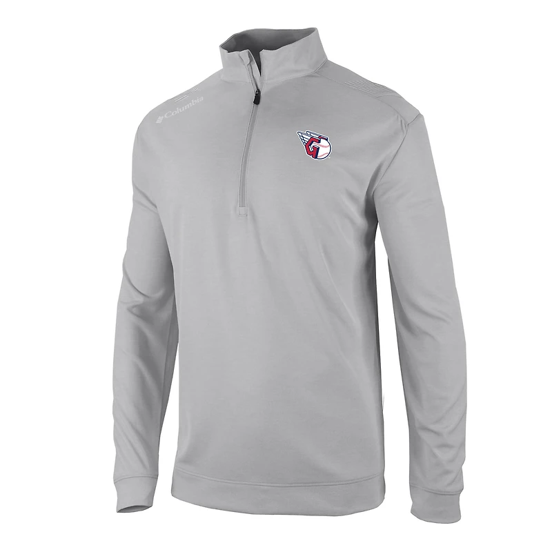 Men's Columbia  Gray Cleveland Guardians Omni-Wick Oakland Downs Quarter-Zip Pullover
