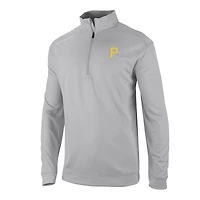 Men's Columbia  Gray Pittsburgh Pirates Omni-Wick Oakland Downs Quarter-Zip Pullover