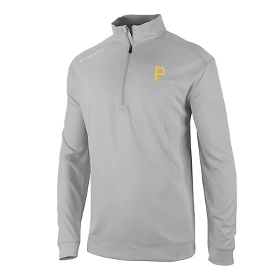 Men's Columbia  Gray Pittsburgh Pirates Omni-Wick Oakland Downs Quarter-Zip Pullover