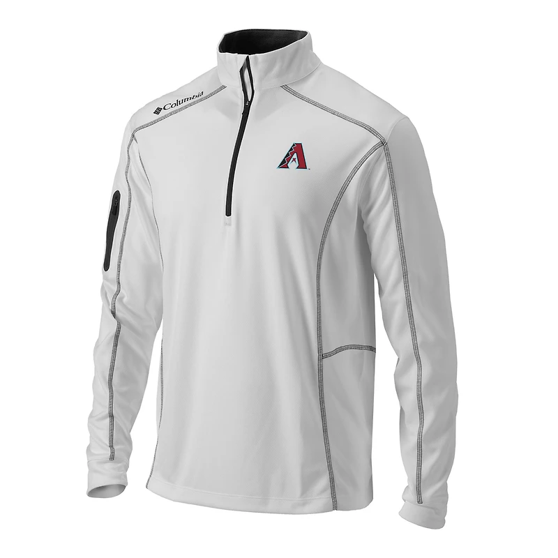 Men's Columbia  White Arizona Diamondbacks Omni-Wick Shotgun Quarter-Zip Pullover