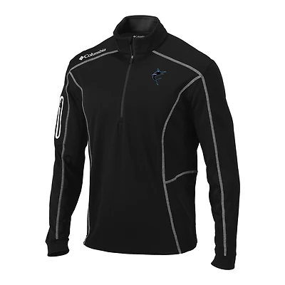 Men's Columbia Miami Marlins Omni-Wick Shotgun Quarter-Zip Pullover