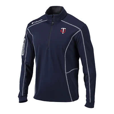 Men's Columbia  Navy Minnesota Twins Omni-Wick Shotgun Quarter-Zip Pullover