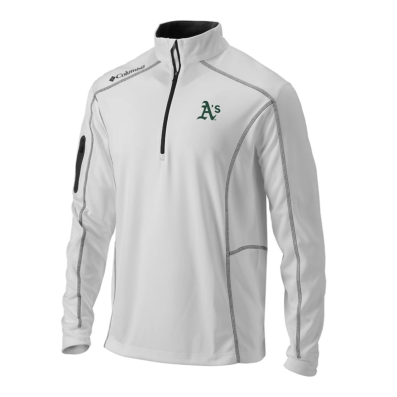 Men's Columbia  White Athletics Omni-Wick Shotgun Quarter-Zip Pullover