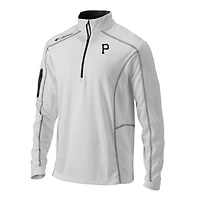 Men's Columbia  White Pittsburgh Pirates Omni-Wick Shotgun Quarter-Zip Pullover